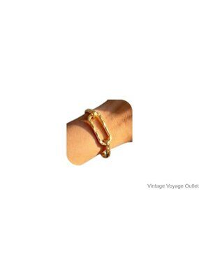 Chunky Gold Bangle Bracelet 14K Gold Plated Hammered Cuff for Women
